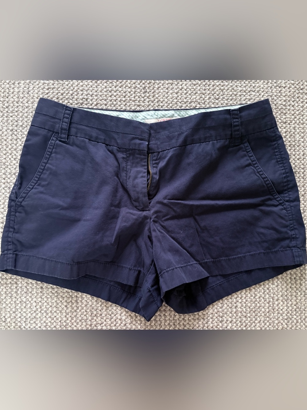 J Crew Women's Navy Cotton Blend Flat-Front Shorts